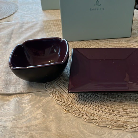 PartyLite Zen Candle Holder Set in Purple NIB - Picture 3 of 3